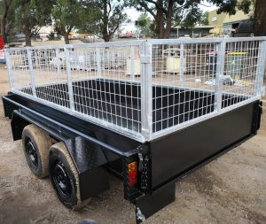 10×5 galvanised tandem trailer with cage 2000kg full checker plate Australian made