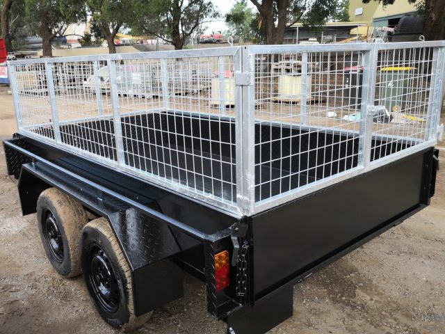 10×5 galvanised tandem trailer with cage 2000kg full checker plate Australian made