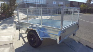 7×5 Fully Welded & Galvanised Heavy Duty Box trailer with Higher Mesh Cage