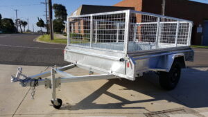 8×5 Heavy Duty Fully Welded Galvanised Box Trailer with Mesh Crate