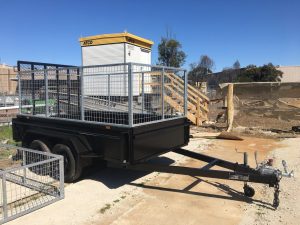 10×5 galvanised tandem trailer deluxe high sides with mesh cage and ramp heavy duty Aus made