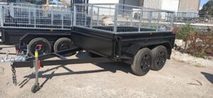 8×5 Deluxe Galvanised Full Checker Plate 2000 kg Capacity Heavy Duty Tandem Trailer with High Sides and Cage