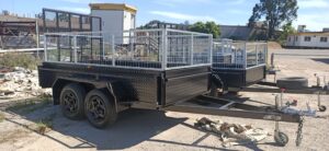 9×5 Galvanised Deluxe Heavy Duty Tandem Trailer with Ramp, High Sides and Mesh Cage