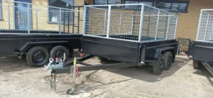 10×6 Galvanised Deluxe Heavy Duty Tandem Trailer with High Sides, Mesh Cage and Ramp