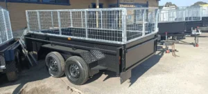 10×5 Deluxe Galvanised Full Checker Plate 2000 kg Capacity Tandem Trailer with High Sides and Cage