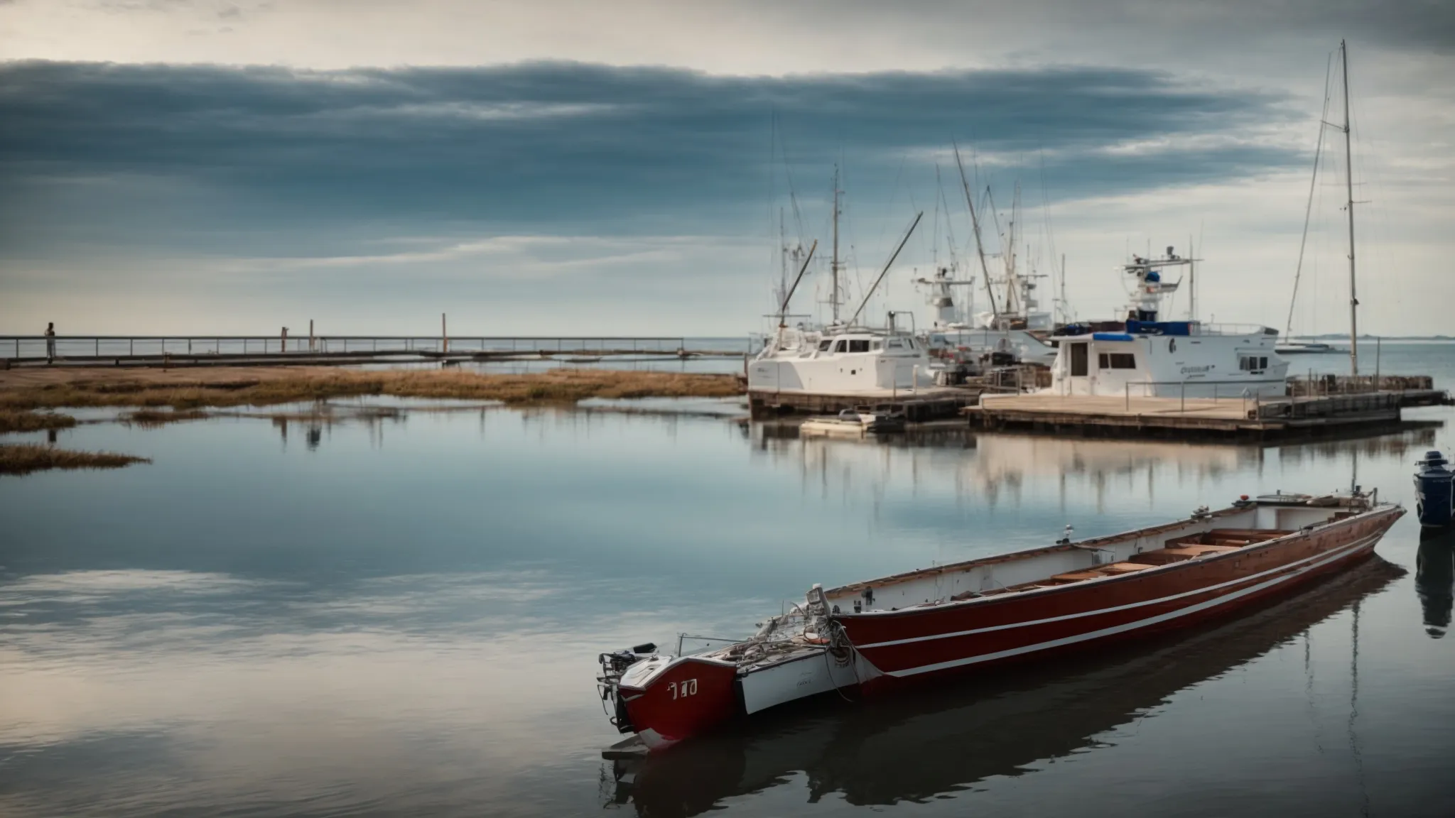 a sturdy boat trailer parked beside a vessel, prepared for an upgrade under a vast, open sky.