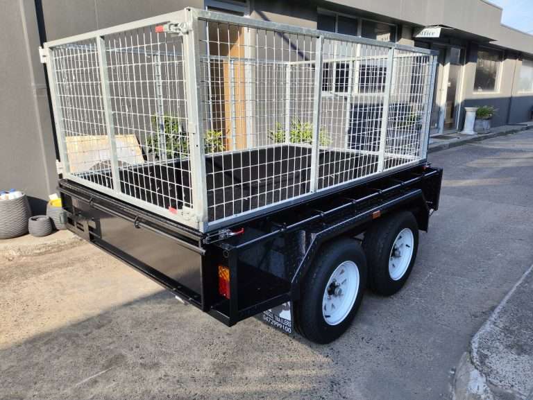 8×5 Powder Coated Tandem Trailer with 900mm cage 2000kgs