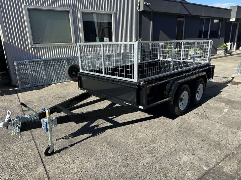 10×5 Powder Coated Tandem Trailer with 600mm cage 2000kgs