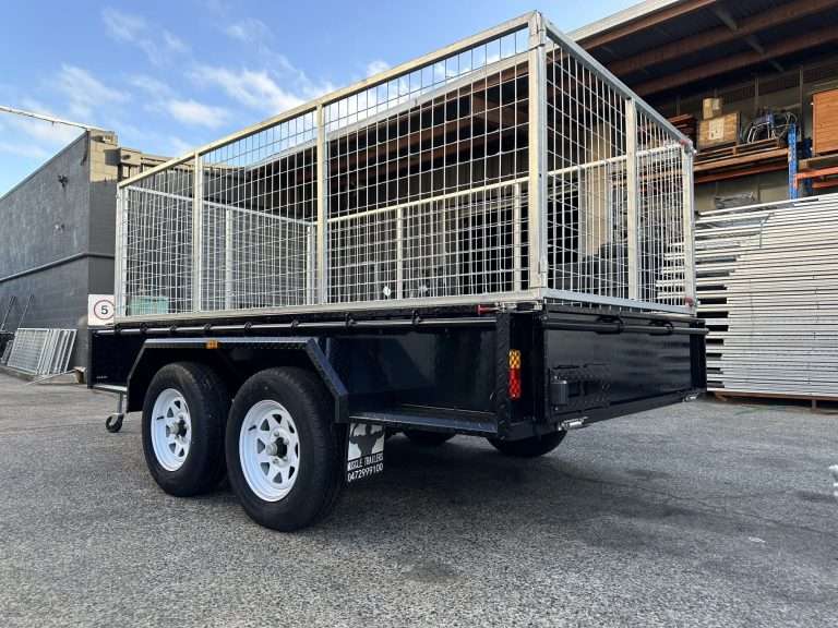 10×5 Powder Coated Tandem Trailer with 900mm cage 2000kgs