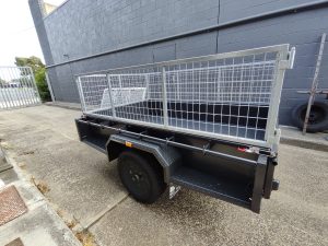 8x5 Galvanised and Powder Coated Single axle Trailer with 600mm cage 750kgs
