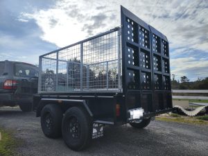 8x5 Galvanised and Powder Coated Tandem Trailer with 900mm cage and Ramp